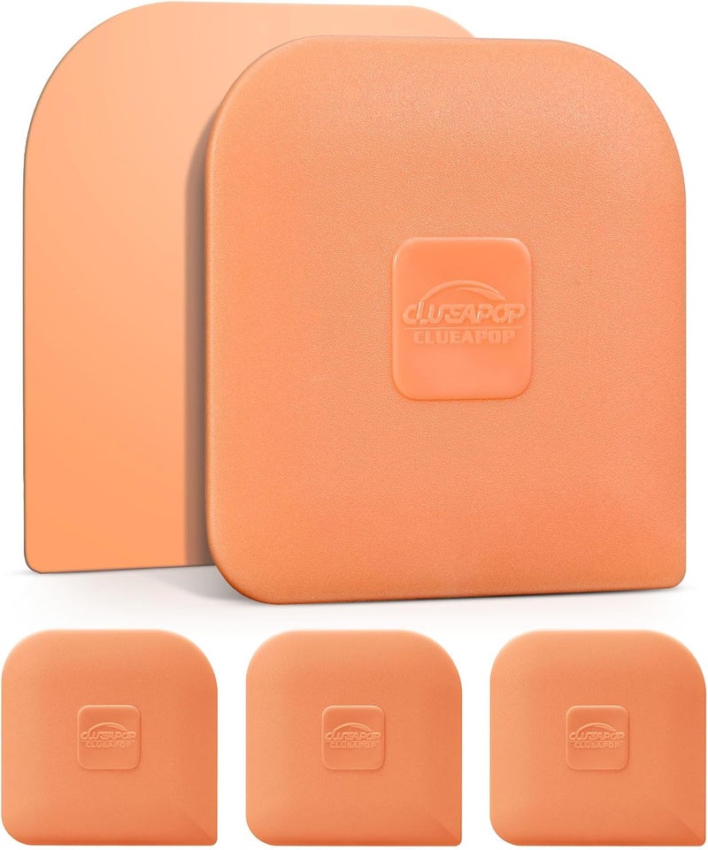CLUEAPOP مكشطة المقلاة، مجموعة أدوات مكشطة الأطباق للمطبخ، 5 قطع مكشطة الطعام، مكشطة الأواني، مكشطة لتنظيف الحديد الزهر، مكشطة مقلاة لتنظيف الدهون، مكشطة المطبخ - Image 1